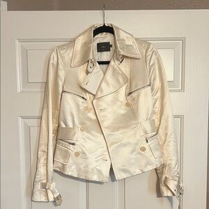 Kulson Made in Italy Cream Satin Blazer